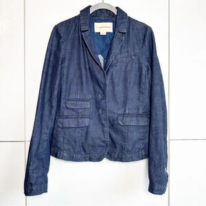 Pilcro and the Letterpress Cropped Denim Jacket Blazer Dark Wash Size Small